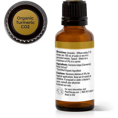 Plant Therapy Aroma Diffusible 100mL Essential Oil, 3.3 Oz, Organic Turmeric CO2