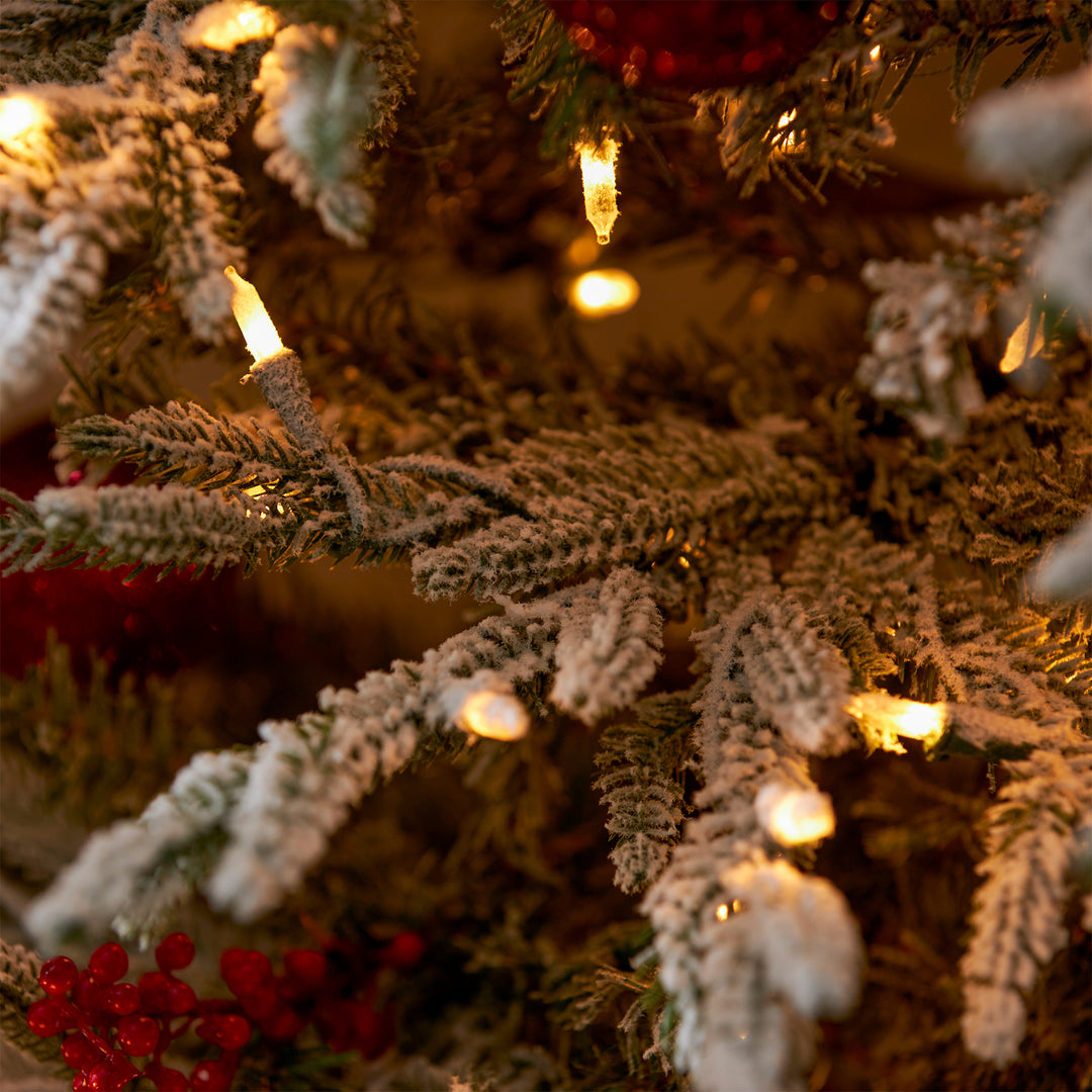 Snowy Montgomery 7 Ft Prelit Flocked Corner Christmas Tree (Used) - VMInnovations