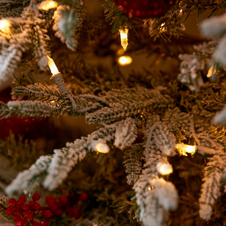 Snowy Montgomery 7 Ft Prelit Flocked Corner Christmas Tree (Used) - VMInnovations