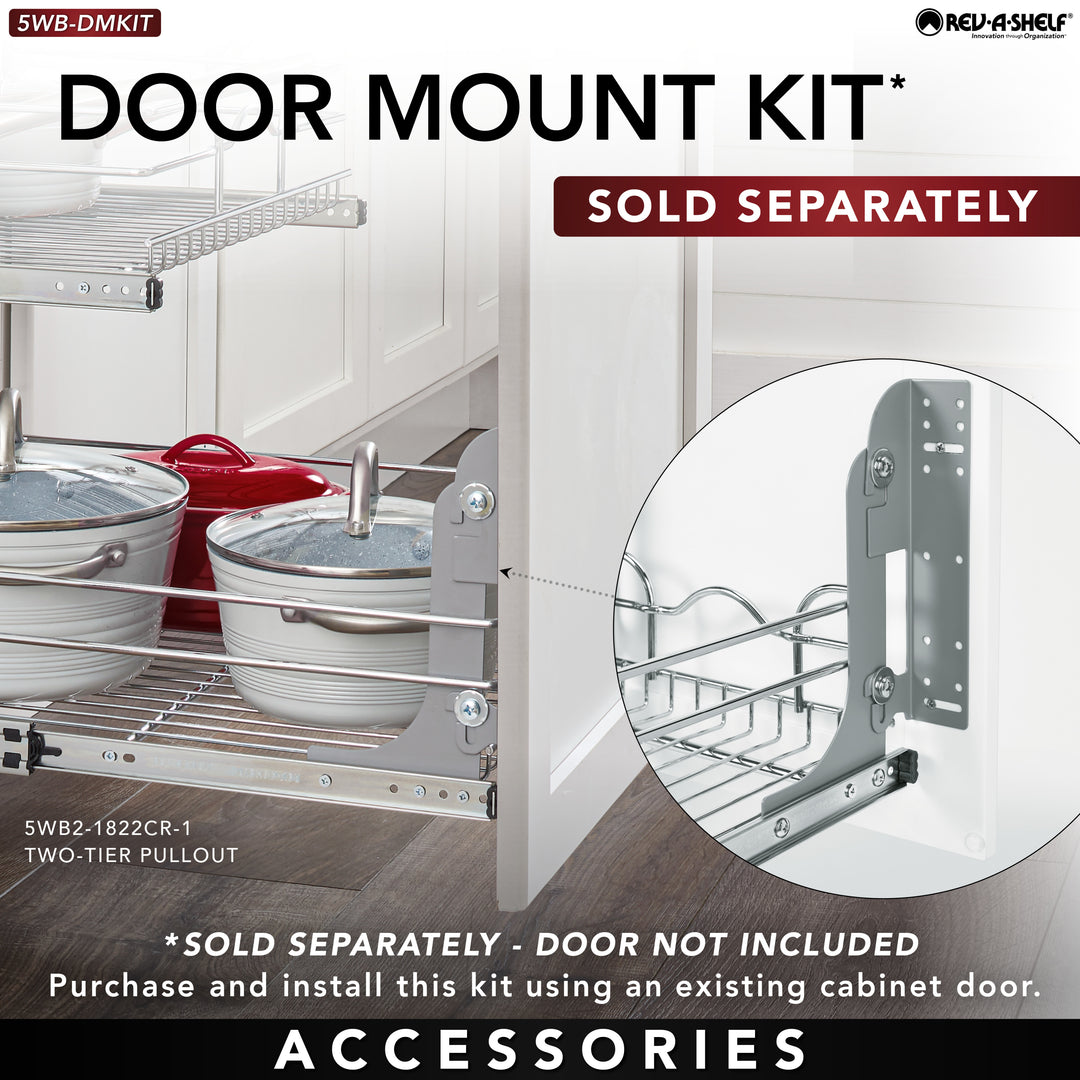 Rev-A-Shelf Pullout Single Basket Cabinet Organizer, 15 x 22, 5WB1-1522CR-1