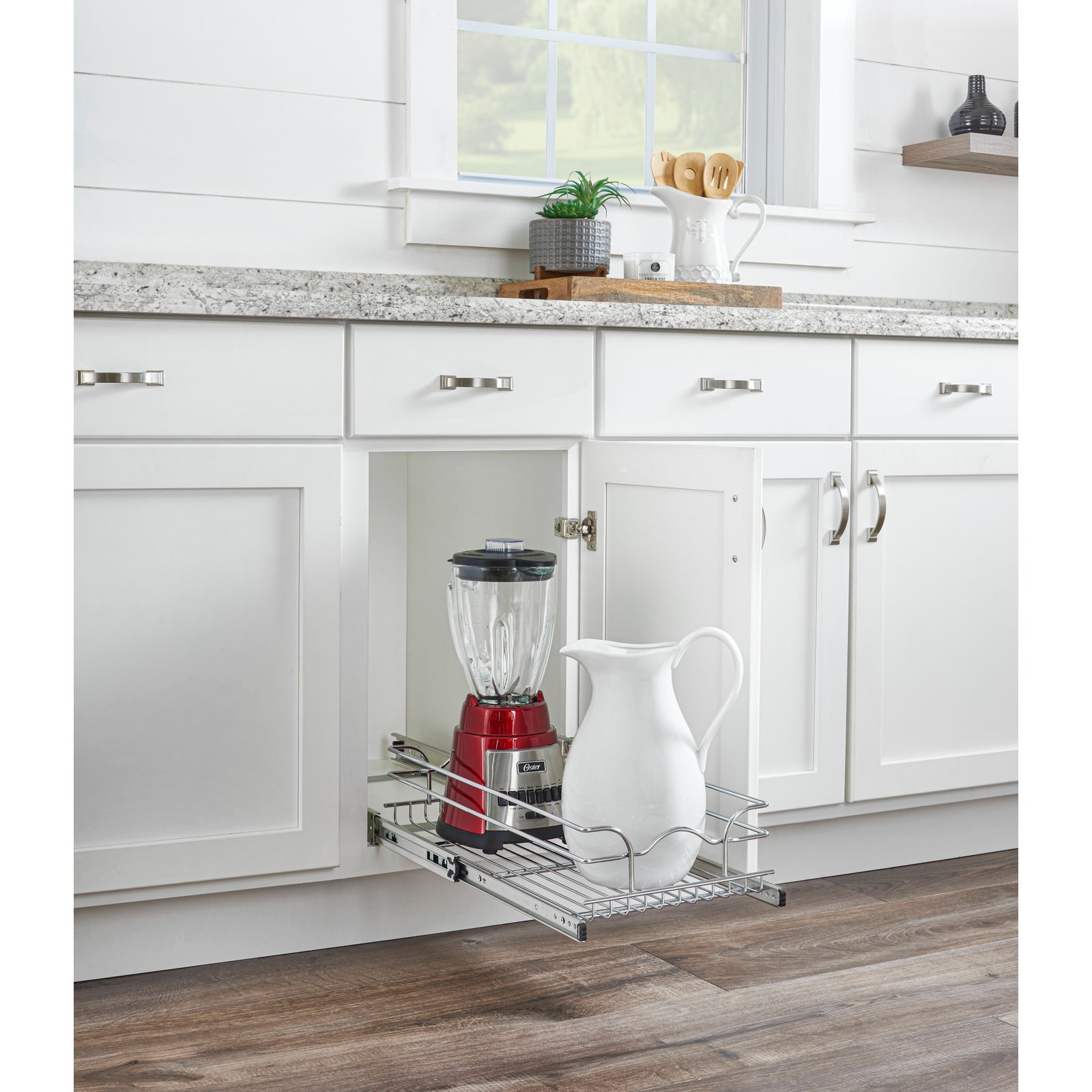 Rev-A-Shelf Pullout Basket Organizer for Kitchen or Vanity Cabinets, 8.5"x18", 5WB1-0918CR-1 - VMInnovations