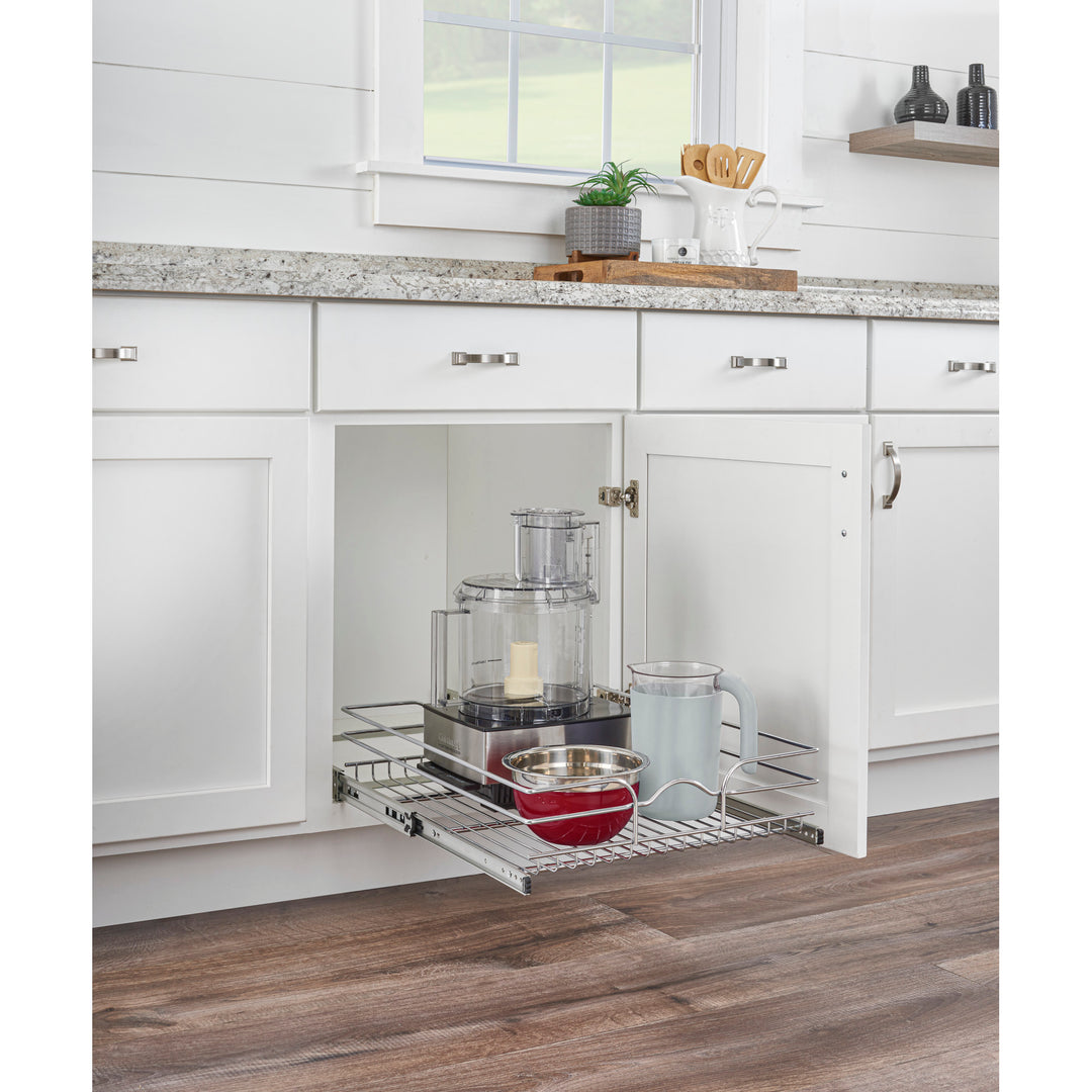 Rev-A-Shelf Pullout Basket Organizer for Kitchen or Vanity Cabinets, 15 x 20 In, 5WB1-1520CR-1
