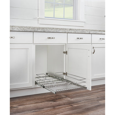 Rev-A-Shelf Pullout Basket Organizer for Kitchen or Vanity Cabinets, 15 x 20 In, 5WB1-1520CR-1