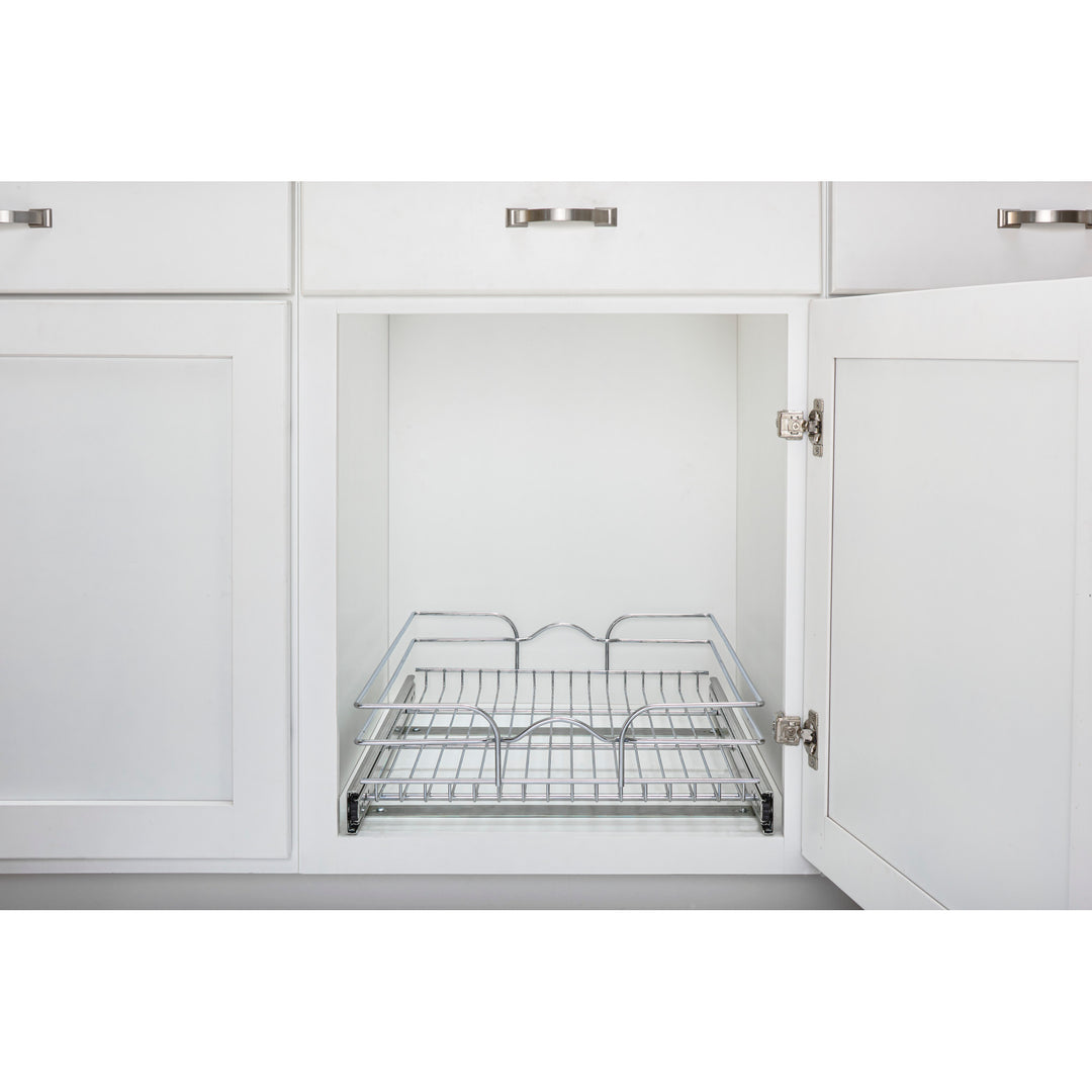 Rev-A-Shelf Pullout Basket Organizer for Kitchen or Vanity Cabinets, 15 x 20 In, 5WB1-1520CR-1