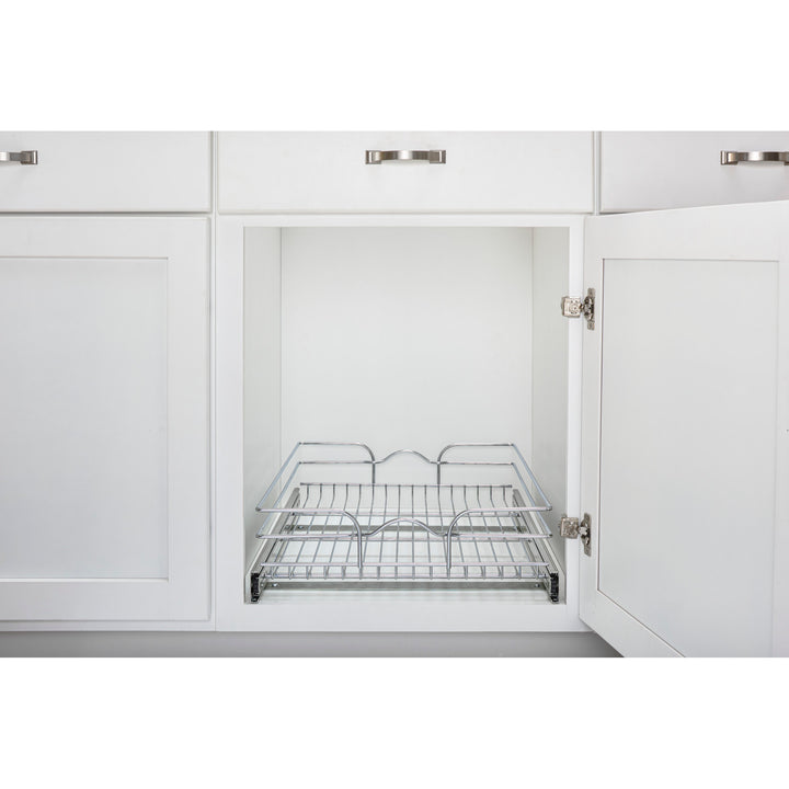 Rev-A-Shelf Pullout Basket Organizer for Kitchen or Vanity Cabinets, 15 x 20 In, 5WB1-1520CR-1