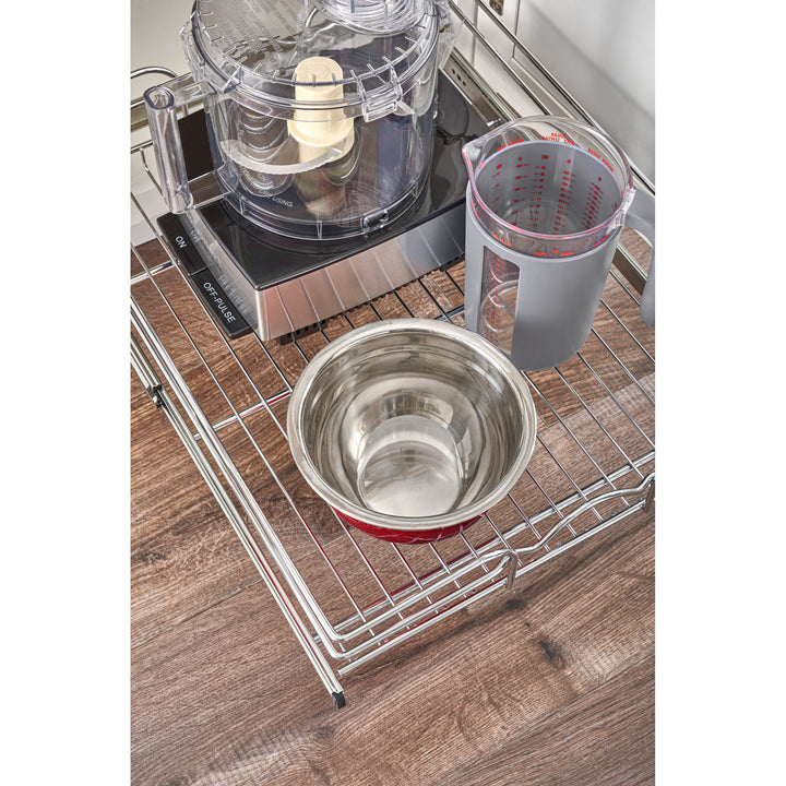 Rev-A-Shelf Pullout Basket Organizer for Kitchen or Vanity Cabinets, 15 x 20 In, 5WB1-1520CR-1