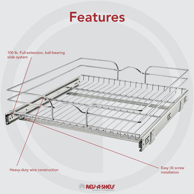 Rev-A-Shelf 5WB1-2122CR-1 21x22" Cabinet Pull Out Basket (Certified Refurbished)