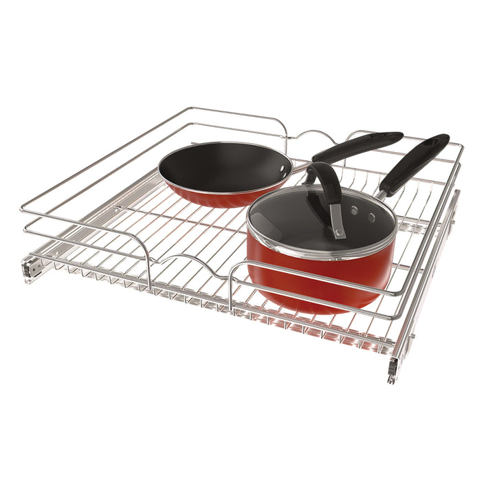 Rev-A-Shelf Pullout Single Basket Organizer for Kitchen Cabinets, 24 x 22 In, 5WB1-2422CR-1