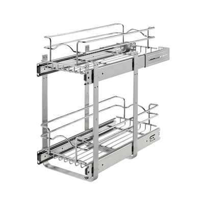Rev-A-Shelf 5WB2-0918CR-1 9 x 18 In Two-Tier Kitchen Cabinet Wire Basket, Chrome