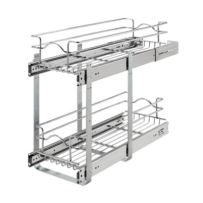 Rev-A-Shelf 9" x 22" 2-Tier Cabinet Pull Out Wire Basket, Chrome (Refurbished)