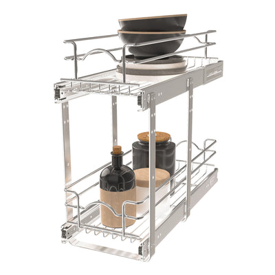 Rev-A-Shelf 5WB2-0922CR-1 9" x 22" 2-Tier Cabinet Pull Out Wire Basket, Chrome (For Parts)