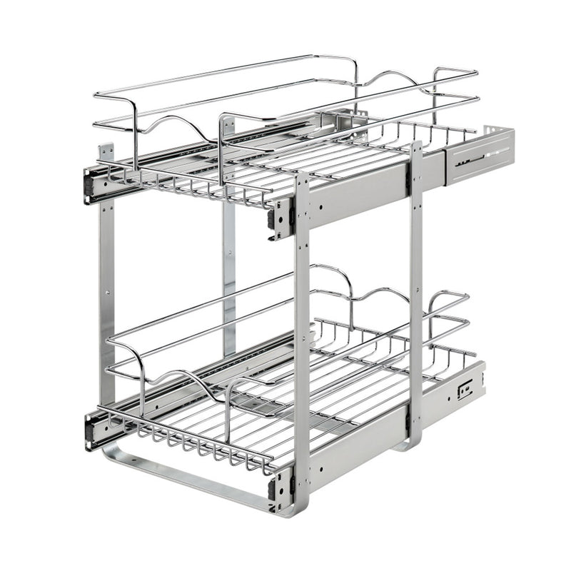 Rev-A-Shelf Kitchen Cabinet Pullout Shelf Organizer, 12 x 18 In, 5WB2-1218CR-1