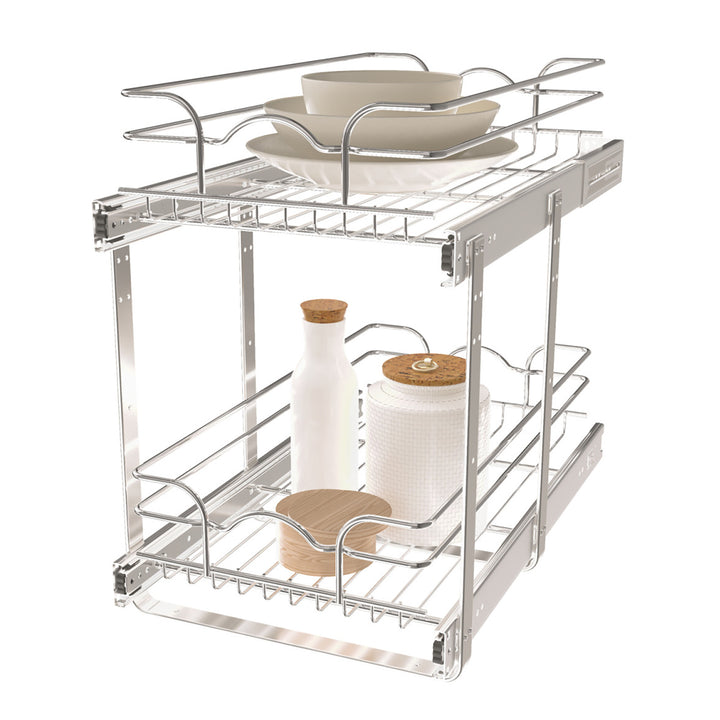 Rev-A-Shelf Kitchen Cabinet Pullout Shelf Organizer, 12 x 22 In, 5WB2-1222CR-1