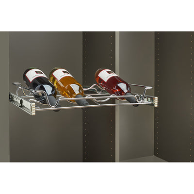 Rev-A-Shelf Sidelines 18 Inch Chrome Wire Pullout Cabinet Wine Rack (Open Box)