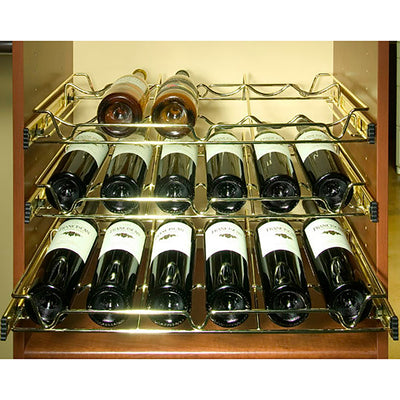 Rev-A-Shelf Sidelines 5WBR-24CR-1 24 Inch Chrome Wire Pullout Cabinet Wine Rack