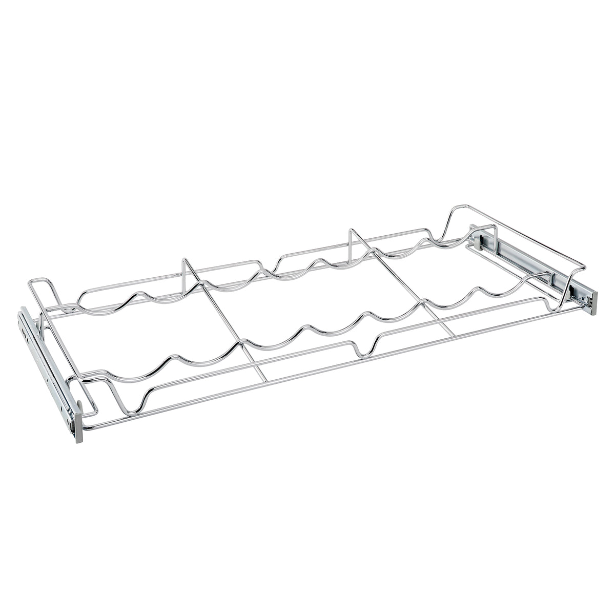 Rev-A-Shelf Sidelines 5WBR-30CR-1 30 Inch Chrome Wire Pullout Cabinet Wine Rack