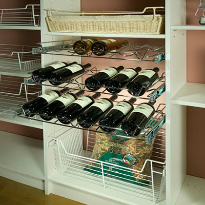 Rev-A-Shelf Sidelines 5WBR-30CR-1 30 Inch Chrome Wire Pullout Cabinet Wine Rack