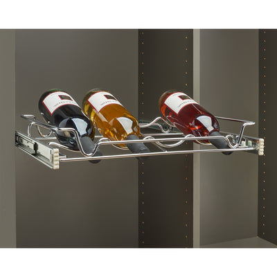 Rev-A-Shelf Sidelines 5WBR-30CR-1 30 Inch Chrome Wire Pullout Cabinet Wine Rack