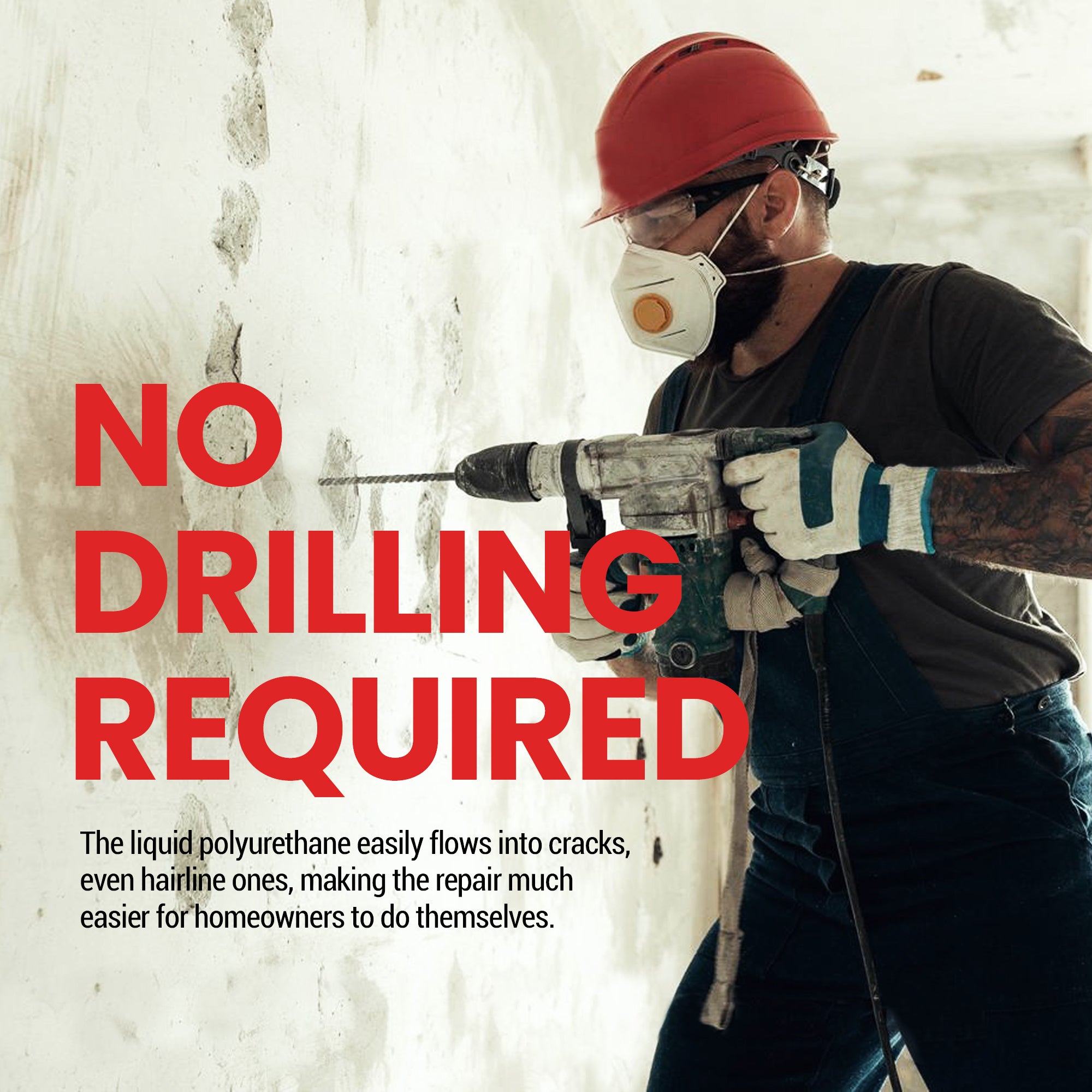 RadonSeal Concrete Foundation Crack DIY Repair Kit for Basement Wall Cracks (For Parts) - VMInnovations