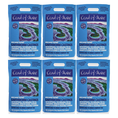 Coast of Maine Wiscasset Blend Earthworm Potting Soil, 8 Quart Bag (6 Pack) - VMInnovations