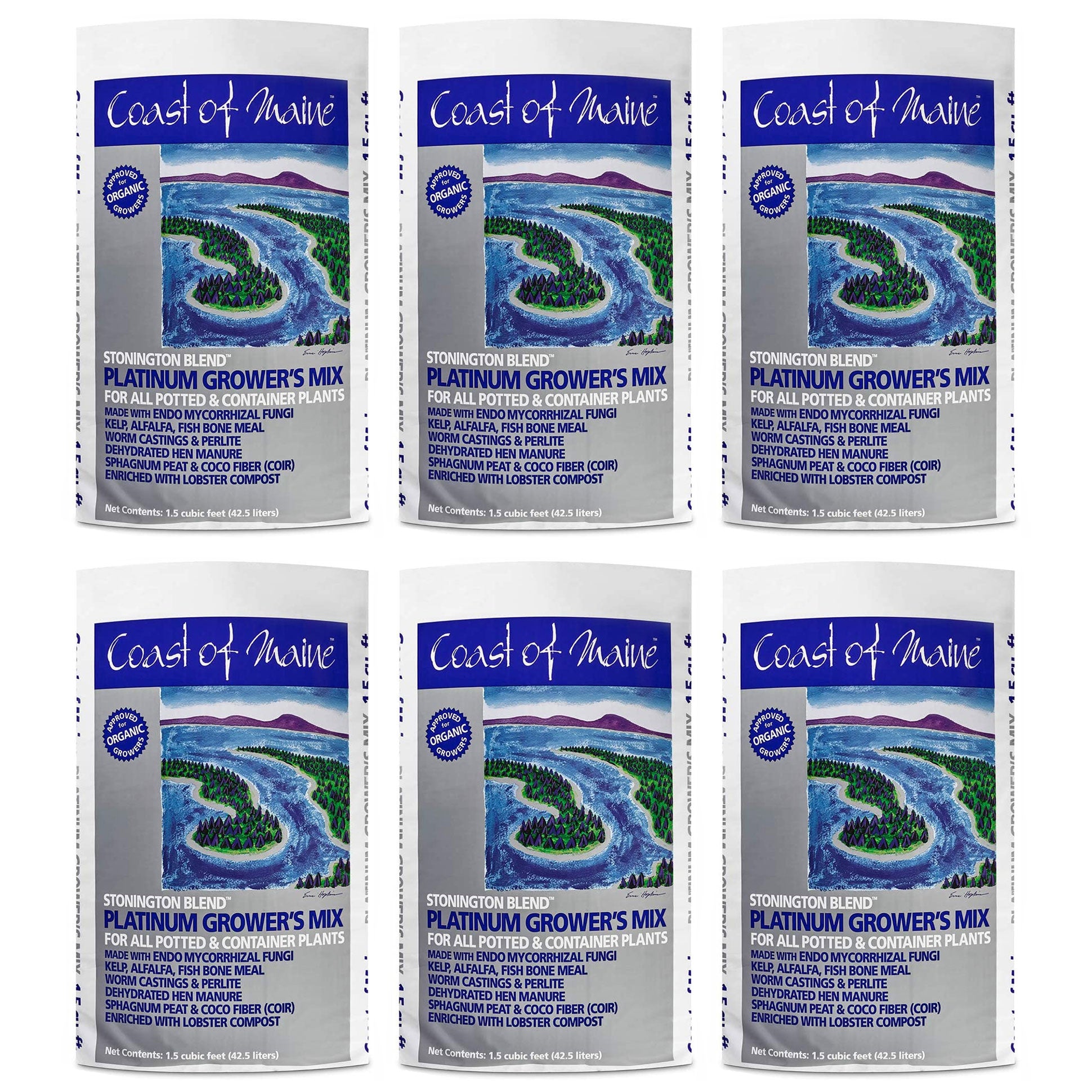 Coast of Maine Garden Stonington Blend Organic Growers Mix, 1.5 cu ft (6 Pack) - VMInnovations