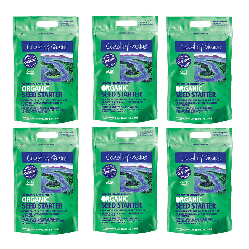 Coast of Maine Sprout Island Organic Seed Starter for Root Plants, 8 Qt (6 Pack)