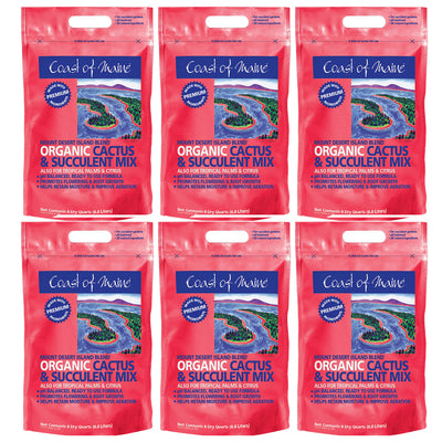 Coast of Maine Mount Desert Organic Cactus Succulent Mix, 8 Quart (6 Pack) - VMInnovations
