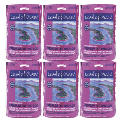 Coast of Maine Bar Harbor Blend Organic Potting Soil, 8 Quart Bag (6 Pack) - VMInnovations