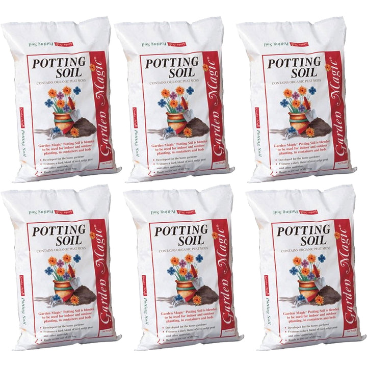 Michigan Peat 5720 Garden Magic Potting Soil Mix, 20 Pound Bag (6 Pack)