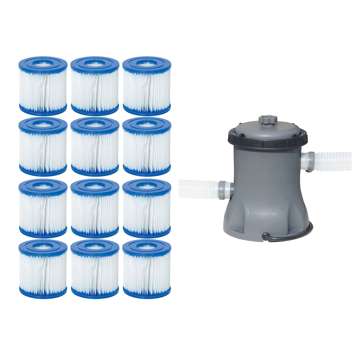 Bestway Pool Filter Pump Cartridge Type VII / D (6 Pack) + Pool Filter Pump - VMInnovations