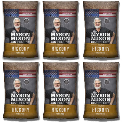 Myron Mixon Smokers Wood BBQ Pellets for Smoking & Grilling, Hickory (6 Pack)