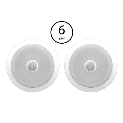 Pyle 6.5 Inch 2 Way Round In Wall/Ceiling Home Speakers System Audio (6 Pair)