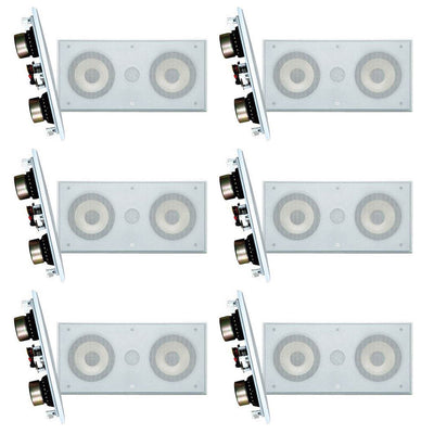 PyleHome 5.25" 300W In Wall/Celing Speaker White Single Unit, 2-Way (6 Pack)