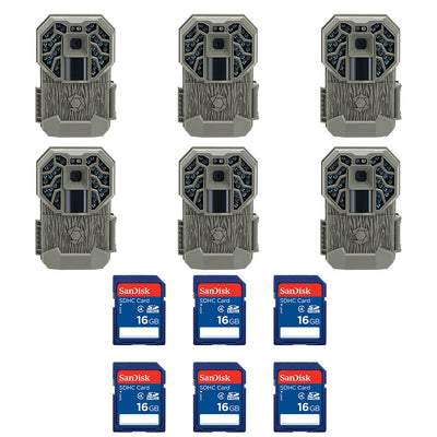 Stealth Cam 12MP Game Camera (6 Pack) & SanDisk 16GB SD Memory Card (6 Pack) - VMInnovations