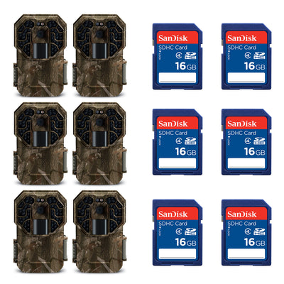 Stealth Cam Pro Infrared Game Camera (6 Pack) + 16GB SD Memory Card (6 Pack)