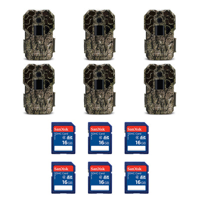 Stealth Cam 22MP Game Camera (6 Pack) & SanDisk 16GB SD Memory Card (6 Pack) - VMInnovations