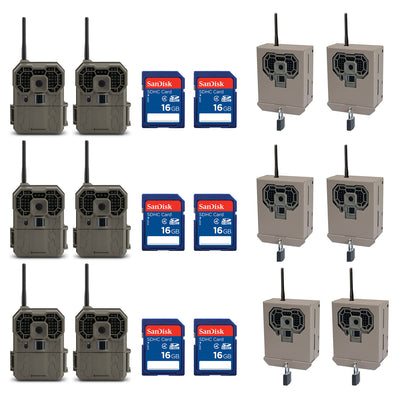 Stealth Cam 12MP Game Camera (6 Pk) + 16GB SD Card (6 Pk) + Security Box (6 Pk)