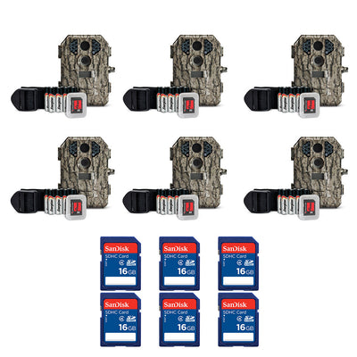 Stealth Cam 7MP IR Game Camera (6 Pack) & SanDisk 16GB SD Memory Card (6 Pack) - VMInnovations