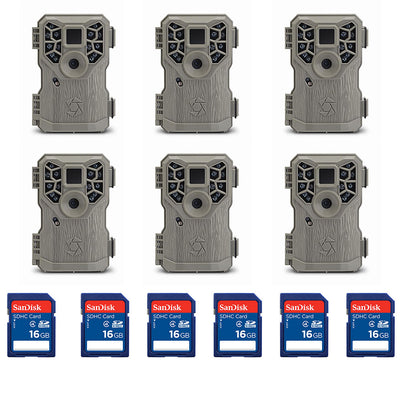 Stealth Cam 8MP IR Game Camera (6 Pack) & SanDisk 16GB SD Memory Card (6 Pack)