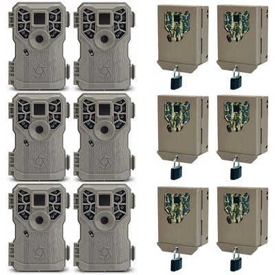 Stealth Cam 8MP 14 IR Emitter Hunting Game Trail Camera & Security Box (6 Pack)