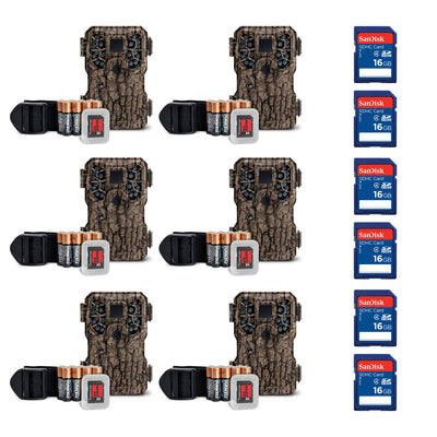 Stealth Cam 8MP Infrared Game Trail Camera (6 Pack) + 16GB Memory Card (6 Pack)