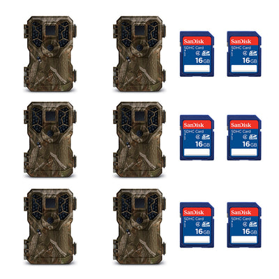 Stealth Cam 8MP IR Trail Camera (6 Pack) & SanDisk 16GB SD Memory Card (6 Pack) - VMInnovations