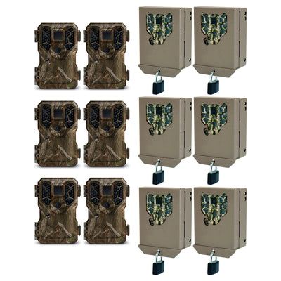 Stealth Cam GSM 8MP No Glo Mini Infrared Game Camera and Security Case (6 Pack)