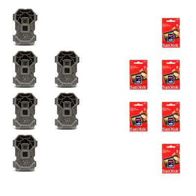 Stealth Cam Hunting Game Trail Camera (6 PK) & SanDisk 16GB Memory Card (6 PK) - VMInnovations