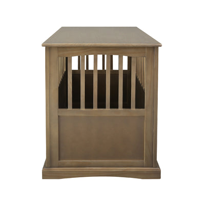 Casual Home Wooden Pet Crate Dog House End Table Night Stand, Taupe Gray (Used)