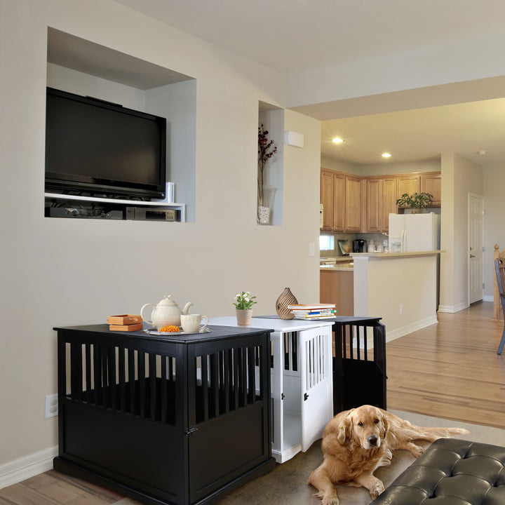 Casual Home White Wooden Pet Crate End Table 27.75 Inches High (Open Box) - VMInnovations