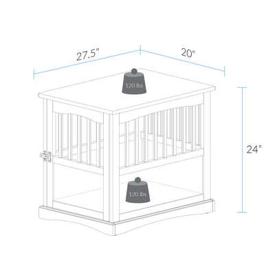 Casual Home Wooden Pet Crate Dog House End Table Night Stand,Gray (Open Box) - VMInnovations