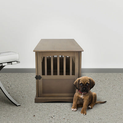 Casual Home Wooden Pet Crate Dog House End Table Night Stand,Gray (Open Box) - VMInnovations
