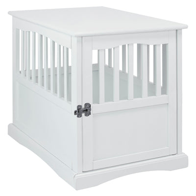 Casual Home Solid Wood Lockable Gate Door Pet Crate and End Side Table(Open Box) - VMInnovations