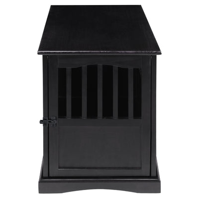 Casual Home Pet Crate End Table w/ Lockable Latch for Medium Sized Pets, Black - VMInnovations